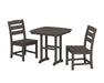POLYWOOD Lakeside Side Chair 3-Piece Dining Set in Vintage Coffee