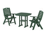 POLYWOOD Nautical Highback 3-Piece Dining Set in Green