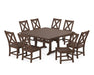 POLYWOOD Braxton Side Chair 9-Piece Farmhouse Dining Set in Mahogany