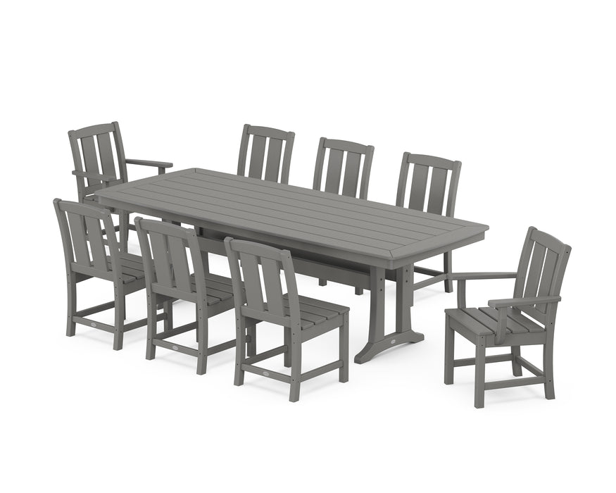 POLYWOOD® Mission 9-Piece Dining Set with Trestle Legs in Black