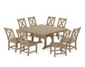 POLYWOOD Braxton Side Chair 9-Piece Farmhouse Dining Set in Vintage Sahara