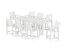 POLYWOOD® Signature 9-Piece Farmhouse Counter Set with Trestle Legs in White