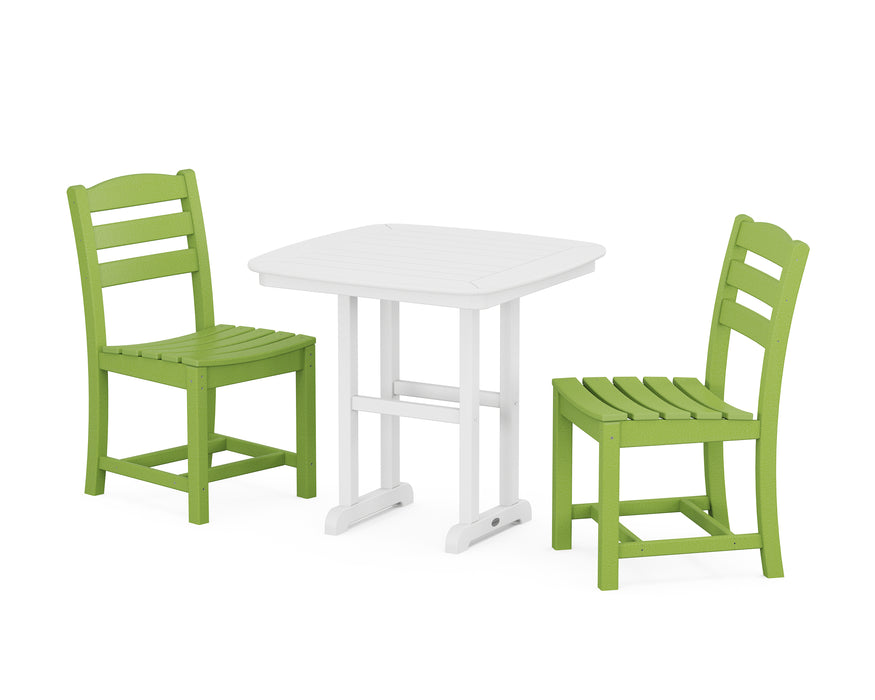 POLYWOOD La Casa Café Side Chair 3-Piece Dining Set in Lime