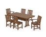 POLYWOOD® Mission 7-Piece Farmhouse Dining Set with Trestle Legs in Teak