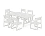 POLYWOOD EDGE 7-Piece Rustic Farmhouse Dining Set in White