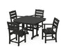 POLYWOOD Lakeside 5-Piece Dining Set with Trestle Legs in Black