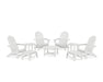 POLYWOOD® Vineyard Grand Adirondack 9-Piece Conversation Set in White