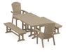 POLYWOOD Nautical Adirondack 5-Piece Farmhouse Dining Set in Vintage Sahara