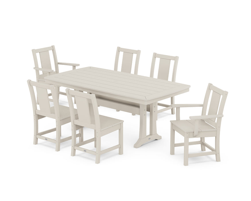 POLYWOOD® Prairie 7-Piece Dining Set with Trestle Legs in Slate Grey