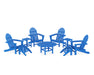 POLYWOOD Classic Adirondack Chair 9-Piece Conversation Set in Pacific Blue