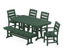 POLYWOOD® Lakeside 6-Piece Dining Set with Bench in Mahogany