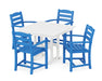 POLYWOOD La Casa Café 5-Piece Farmhouse Dining Set in Pacific Blue