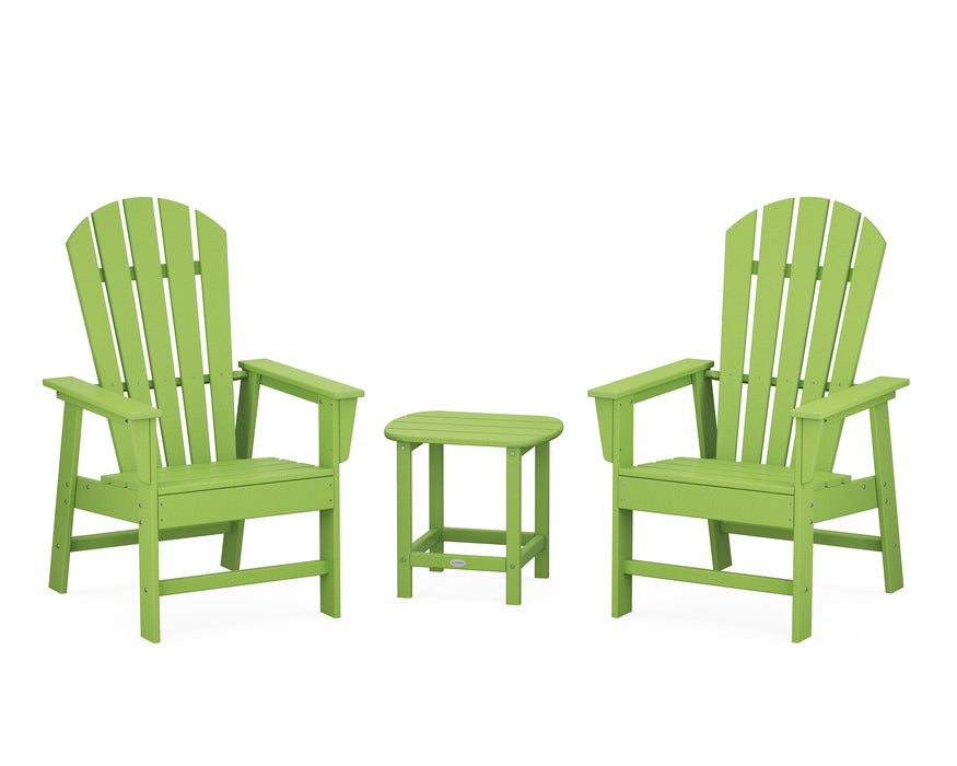 POLYWOOD South Beach Casual Chair 3-Piece Set with 18" South Beach Side Table in Lime