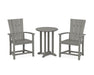 POLYWOOD® Quattro 3-Piece Round Farmhouse Dining Set in Sunset Red / White