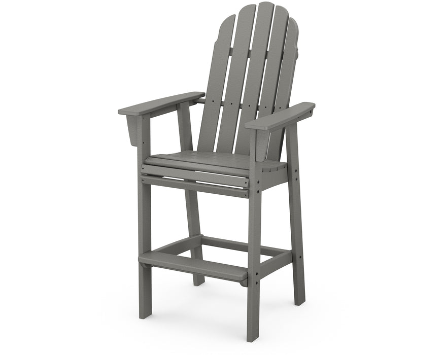 POLYWOOD Vineyard Curveback Adirondack Bar Chair in Slate Grey