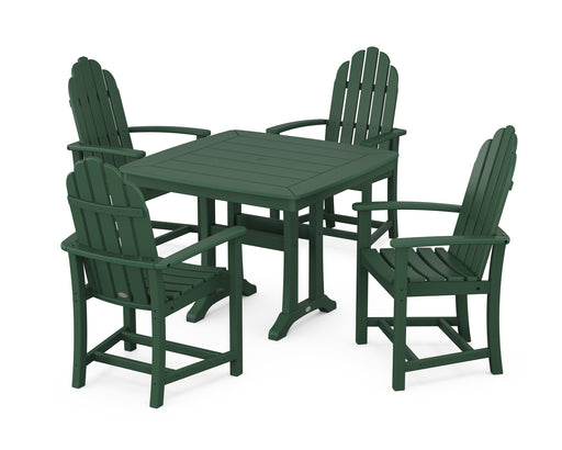 POLYWOOD Classic Adirondack 5-Piece Dining Set with Trestle Legs in Green