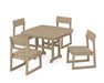POLYWOOD EDGE Side Chair 5-Piece Dining Set with Trestle Legs in Vintage Sahara