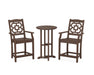 Martha Stewart by POLYWOOD Chinoiserie 3-Piece Farmhouse Counter Set in Mahogany
