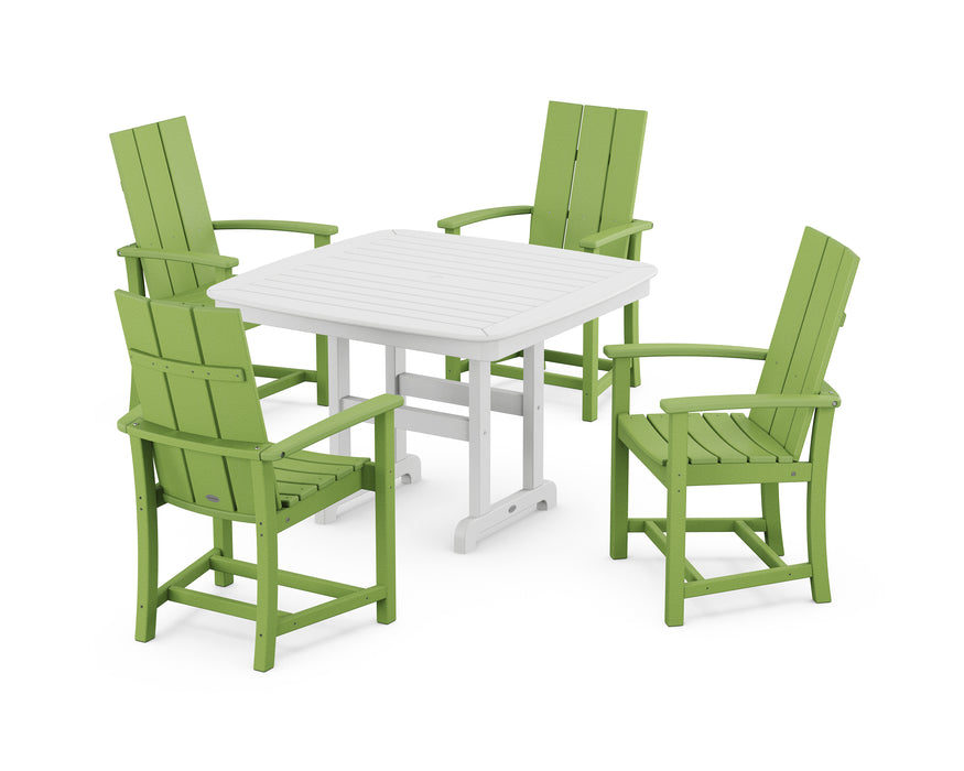 POLYWOOD Modern Adirondack 5-Piece Dining Set with Trestle Legs in Lime