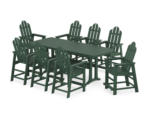 POLYWOOD® Long Island 9-Piece Counter Set with Trestle Legs in Black