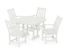 POLYWOOD Vineyard 5-Piece Dining Set with Trestle Legs in Vintage White