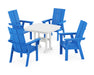 POLYWOOD Modern Curveback Adirondack 5-Piece Dining Set in Pacific Blue