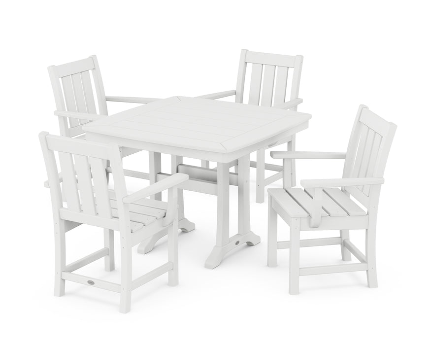 POLYWOOD® Oxford 5-Piece Dining Set with Trestle Legs in White