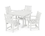 POLYWOOD® Oxford 5-Piece Dining Set with Trestle Legs in White