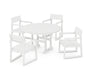 POLYWOOD EDGE 5-Piece Round Farmhouse Dining Set in White