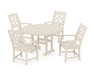 Martha Stewart by POLYWOOD Chinoiserie 5-Piece Round Farmhouse Dining Set in Sand