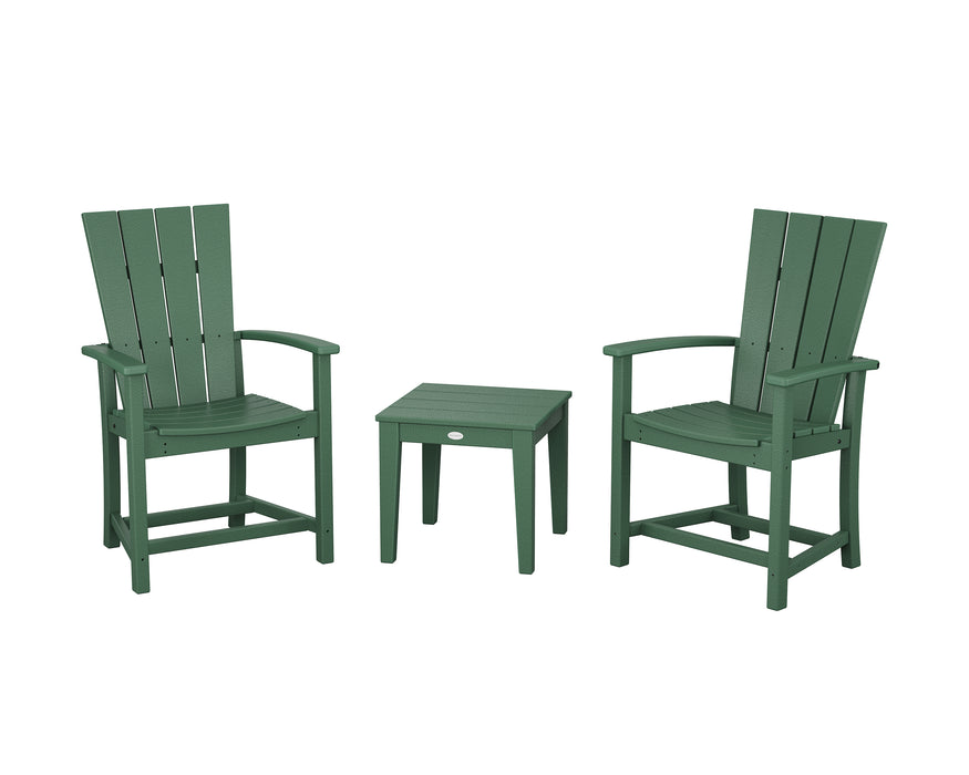 POLYWOOD® Quattro 3-Piece Upright Adirondack Chair Set in Green