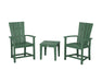 POLYWOOD® Quattro 3-Piece Upright Adirondack Chair Set in Green