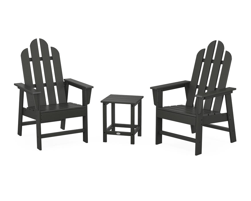POLYWOOD® Long Island 3-Piece Upright Adirondack Chair Set in Green