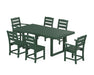 POLYWOOD Lakeside 7-Piece Dining Set with Trestle Legs in Green
