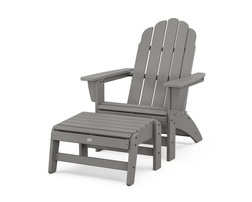 POLYWOOD® Vineyard Grand Adirondack Chair with Ottoman in Slate Grey