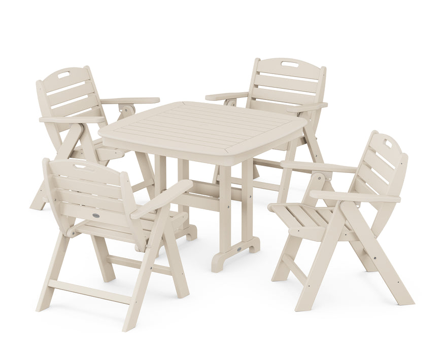 POLYWOOD Nautical Lowback Chair 5-Piece Dining Set in Sand