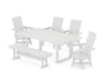 POLYWOOD Modern Adirondack 6-Piece Dining Set with Trestle Legs in White