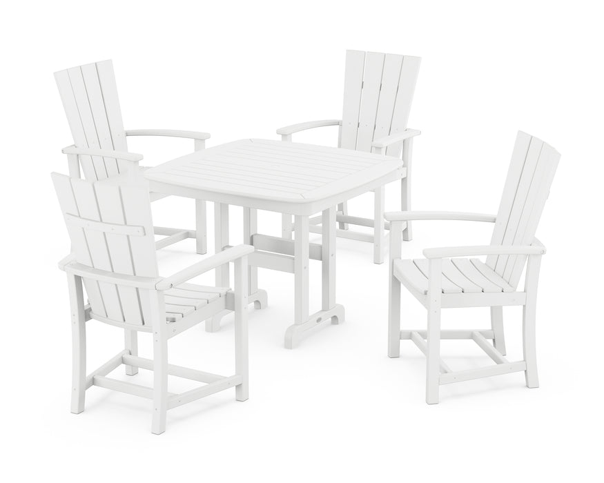 POLYWOOD Quattro 5-Piece Dining Set in White