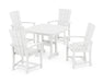 POLYWOOD Quattro 5-Piece Dining Set in White