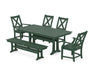POLYWOOD Braxton 6-Piece Farmhouse Dining Set With Trestle Legs in Green