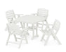 POLYWOOD Nautical Lowback 5-Piece Dining Set in Vintage White