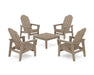 POLYWOOD® 5-Piece Vineyard Grand Upright Adirondack Chair Conversation Group in Vintage Sahara