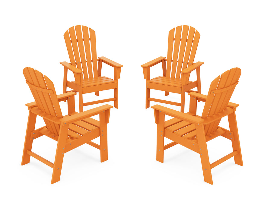POLYWOOD 4-Piece South Beach Casual Chair Conversation Set in Tangerine