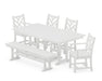 POLYWOOD Chippendale 6-Piece Farmhouse Dining Set in White