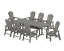 POLYWOOD South Beach 9-Piece Dining Set with Trestle Legs in Slate Grey