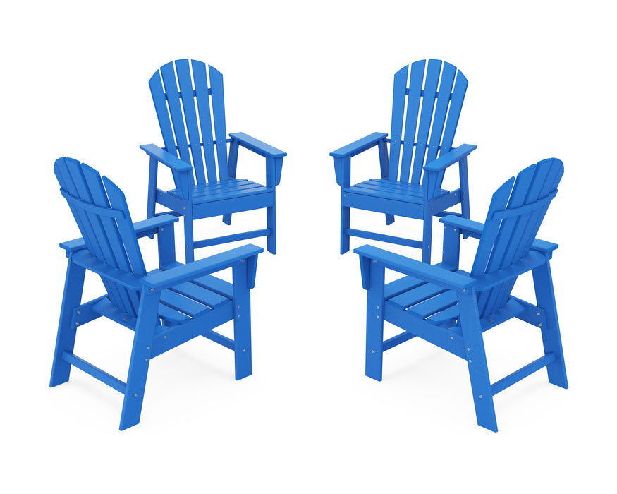 POLYWOOD 4-Piece South Beach Casual Chair Conversation Set in Pacific Blue