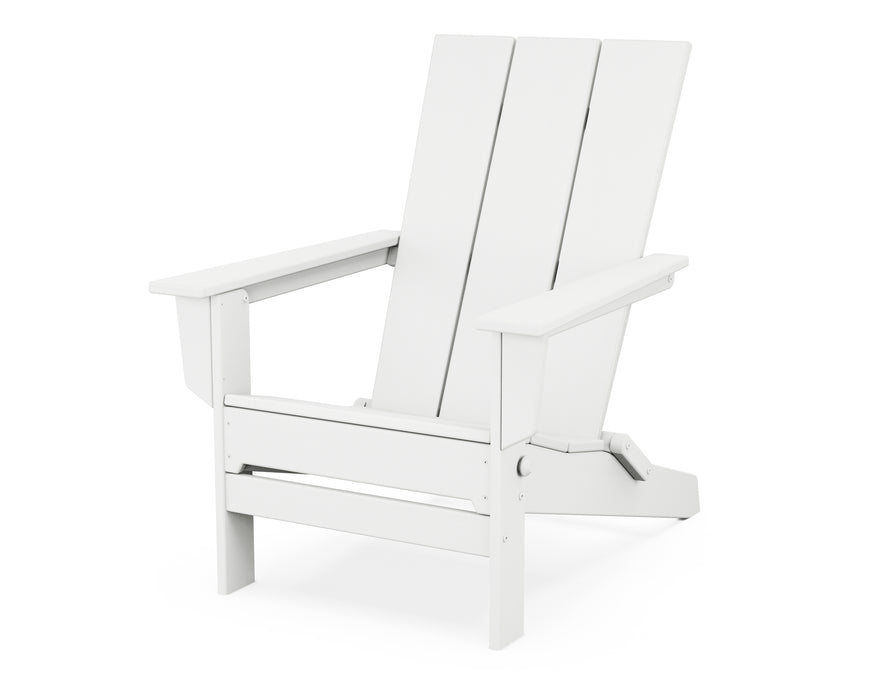 POLYWOOD® Modern Studio Folding Adirondack Chair in White