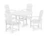 POLYWOOD Palm Coast 5-Piece Dining Set with Trestle Legs in White