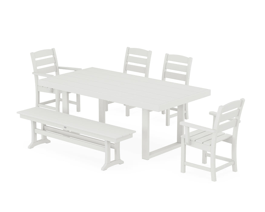 POLYWOOD Lakeside 6-Piece Dining Set with Trestle Legs in Vintage White