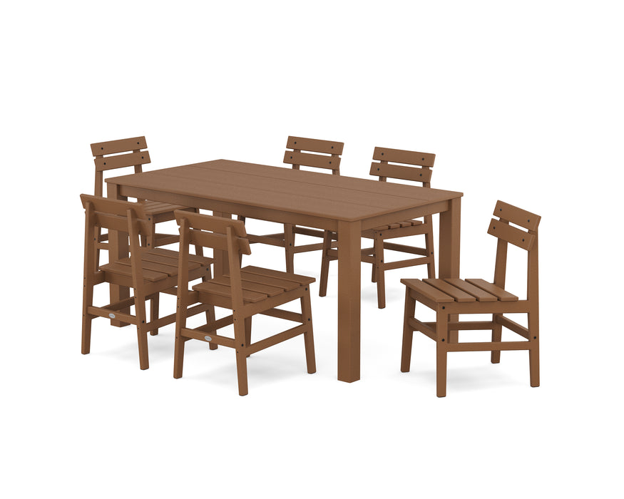 POLYWOOD® Modern Studio Plaza Chair 7-Piece Parsons Table Dining Set in Black
